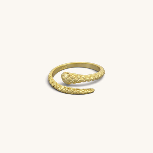 Adjustable Skin Detail Snake Ring