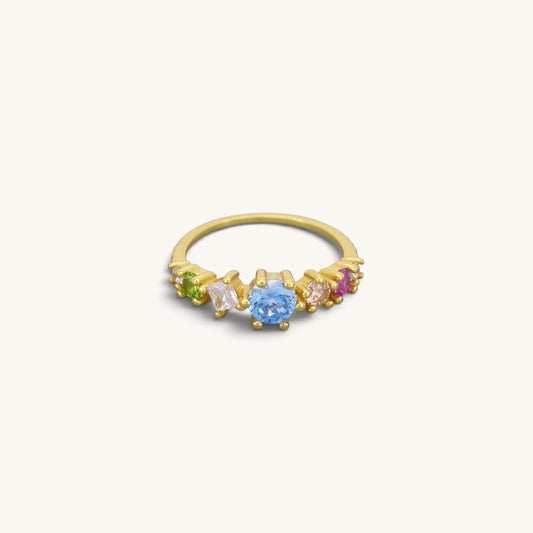 Colourful Half Eternity Ring
