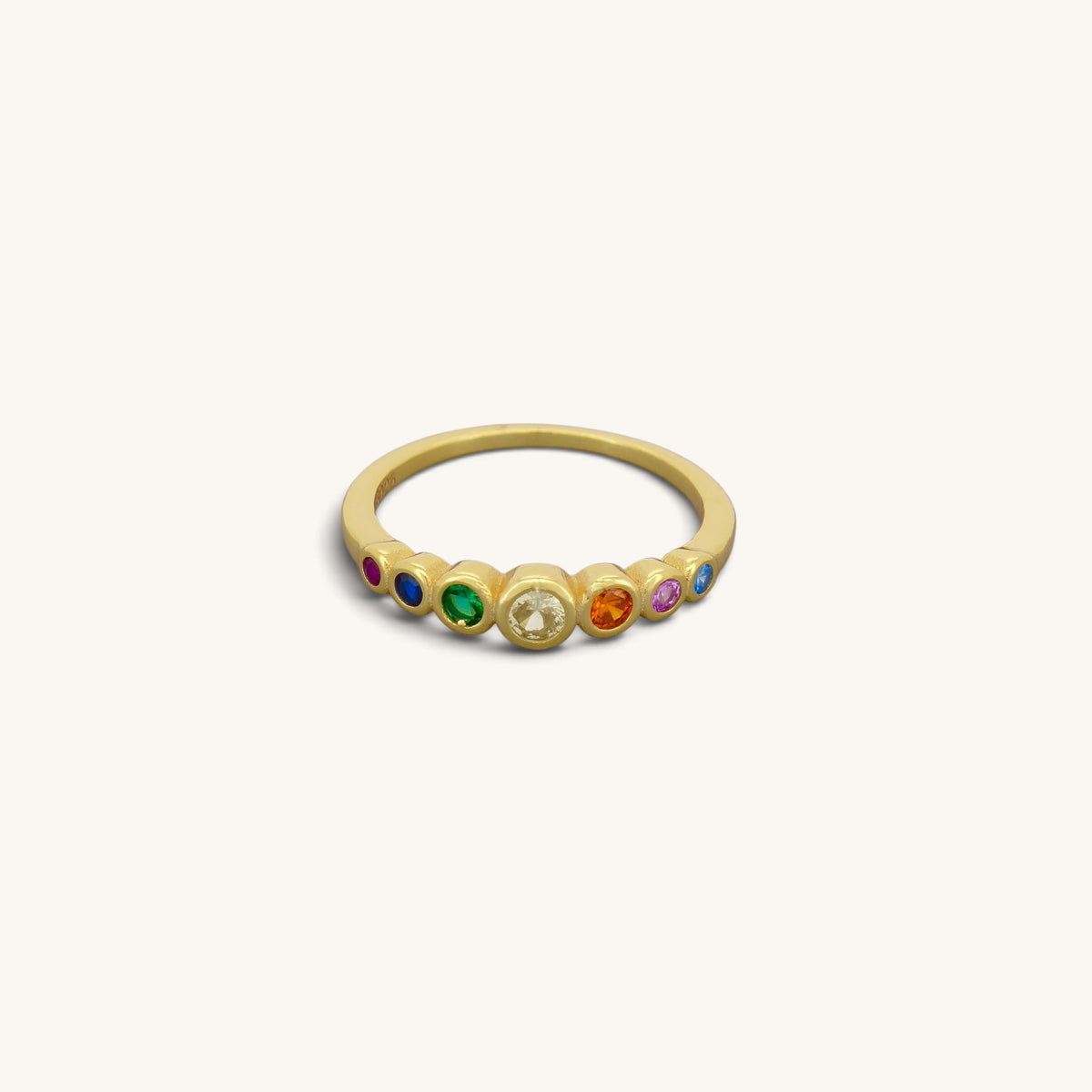 Sterling Silver Rainbow Half Eternity Rings