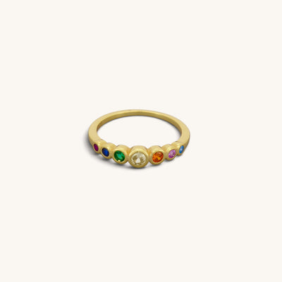 Sterling Silver Rainbow Half Eternity Rings