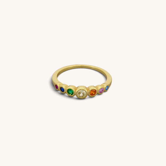 Rainbow Half Eternity Rings