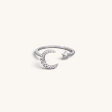 Sterling Silver Small Moon Star Rings