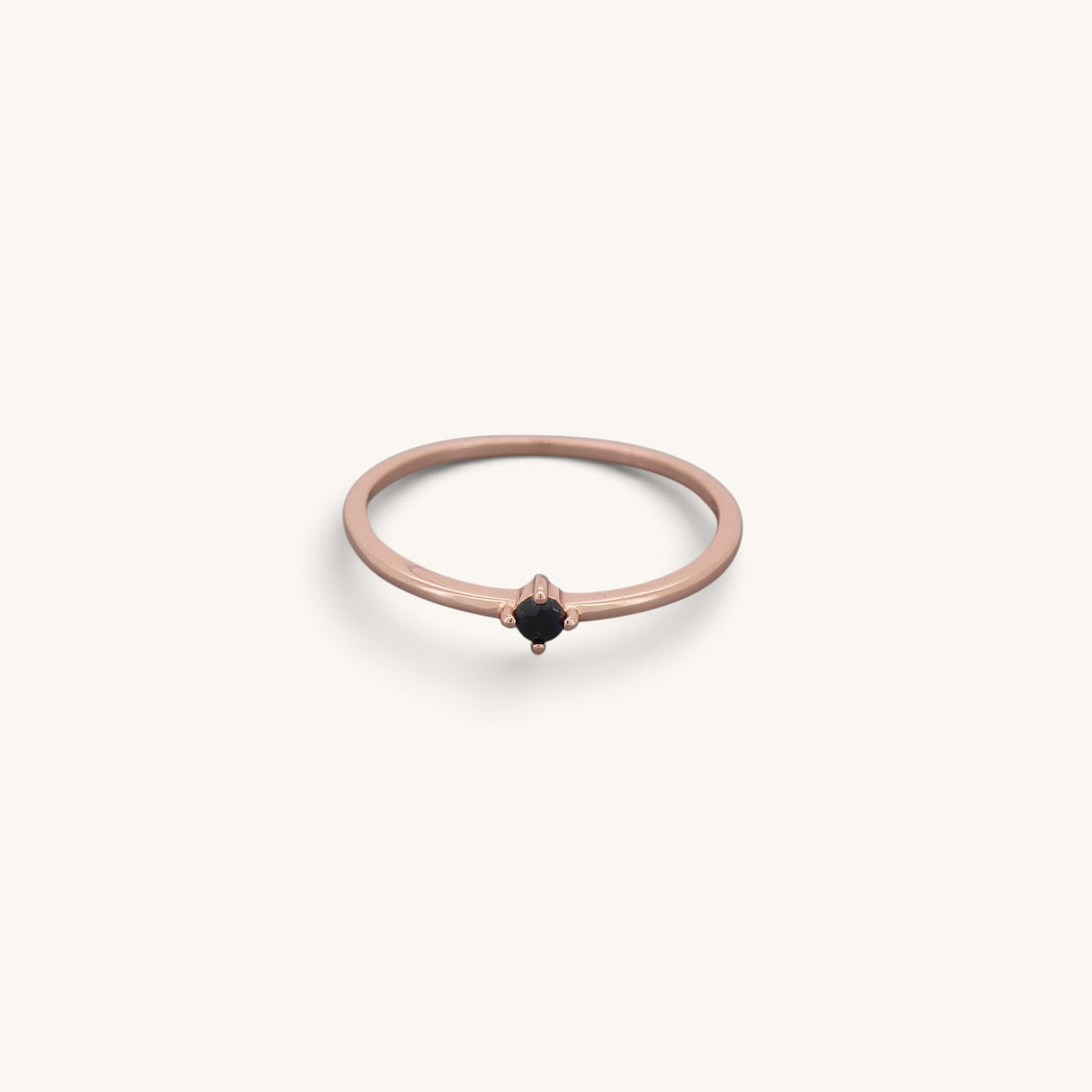 Black Single Cz Stone Rings