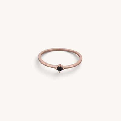 Black Single Cz Stone Rings