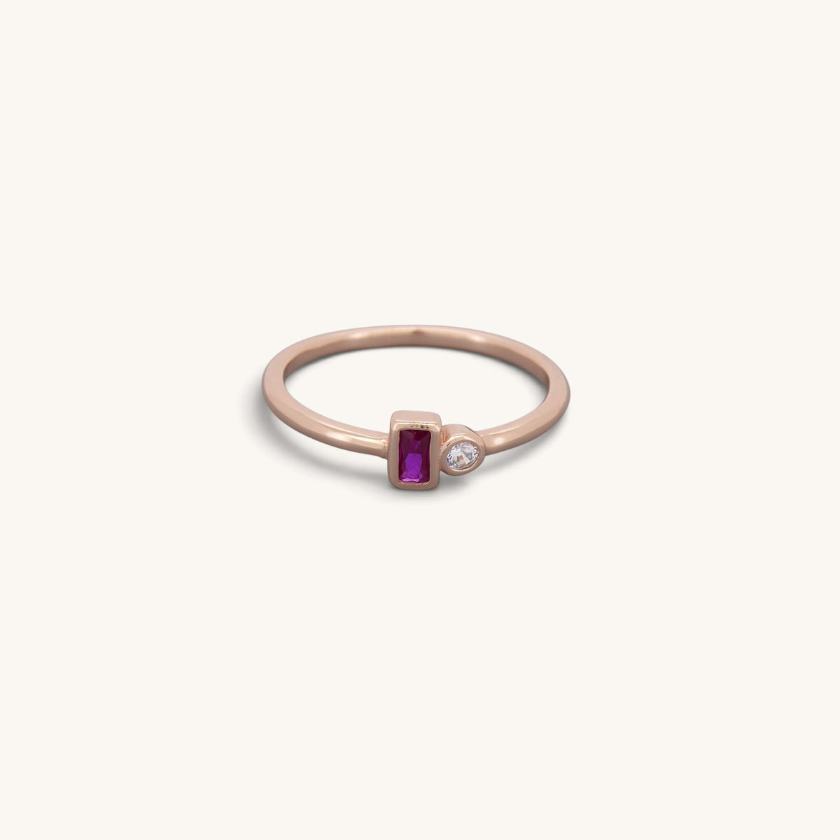 Ruby & Diamond Cz Stone Rings