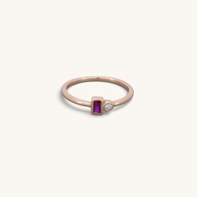 Ruby & Diamond Cz Stone Rings