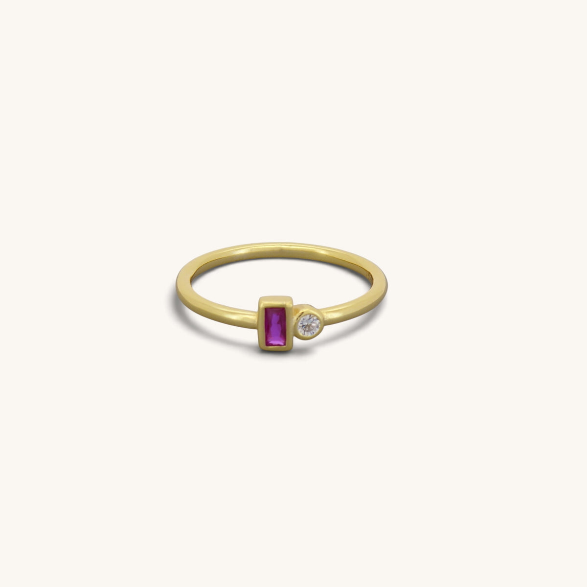 Ruby & Diamond Cz Stone Rings