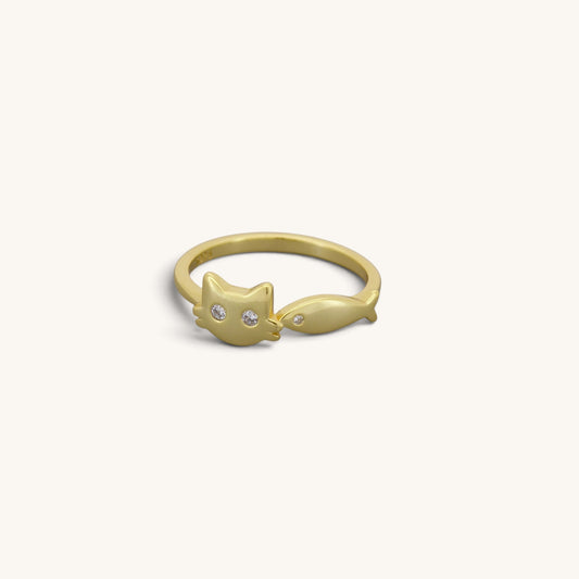 Cat & Fish Cz Rings