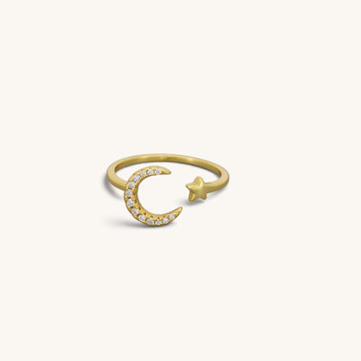 Small Moon Star Adjustable Rings