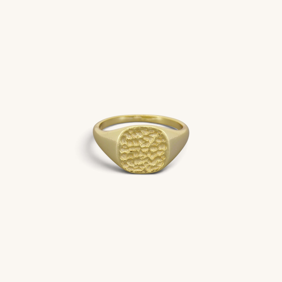 Hammered Square Signet Rings
