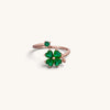 Adjustable Green Clover Rings