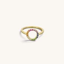 Sterling Silver Rainbow Circle Rings