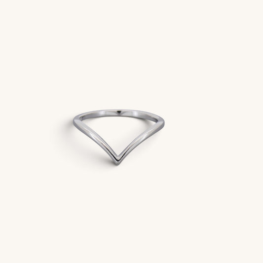 Plain V Wishbone Stacking Rings