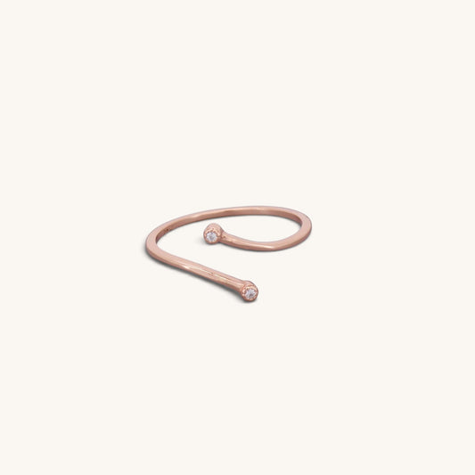 Sterling Silver Double Stone Ring