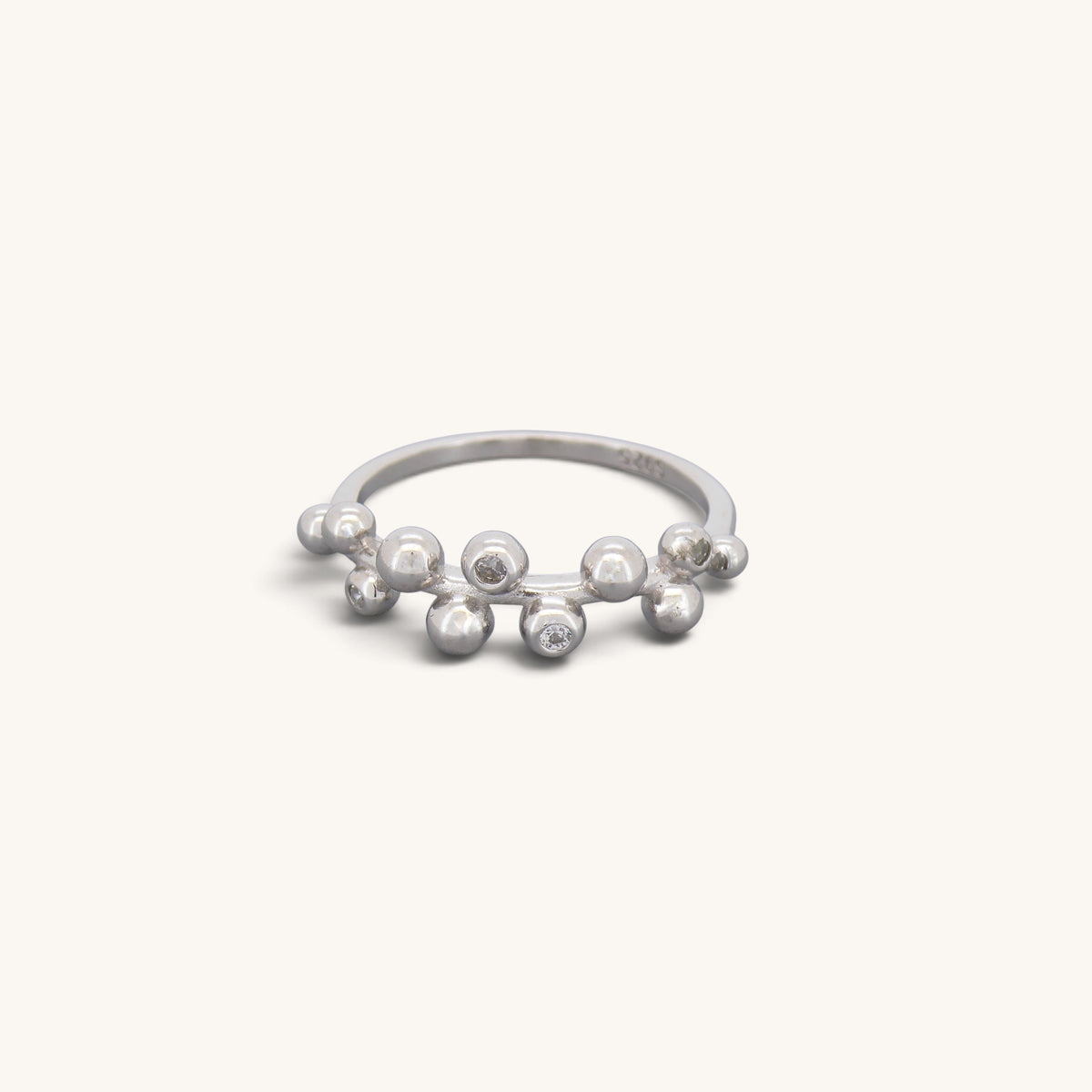 Sterling Silver Ball Cluster Rings