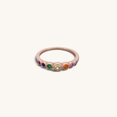 Sterling Silver Rainbow Half Eternity Rings
