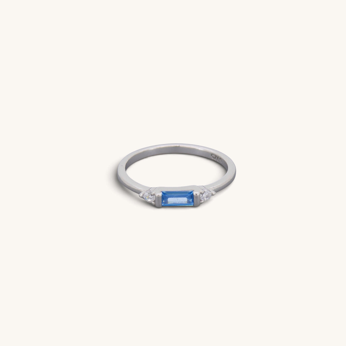 Sterling Silver Aquamarine Look Ring