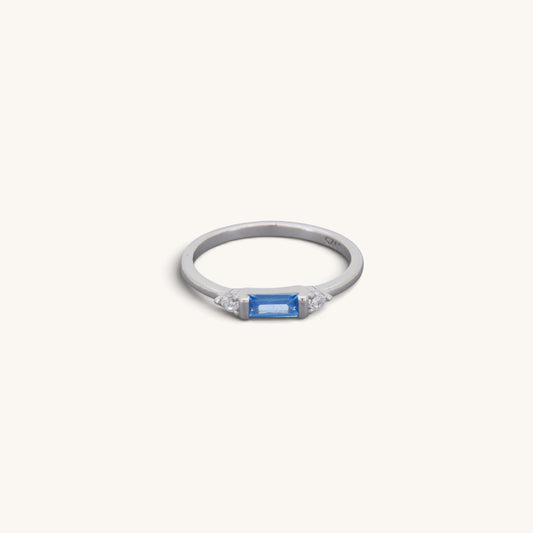Sterling Silver Aquamarine Look Ring