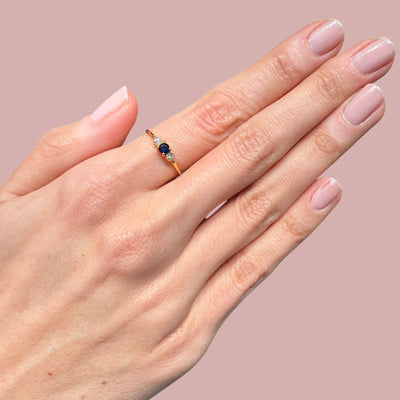 Sapphire Look Cz Stone Rings