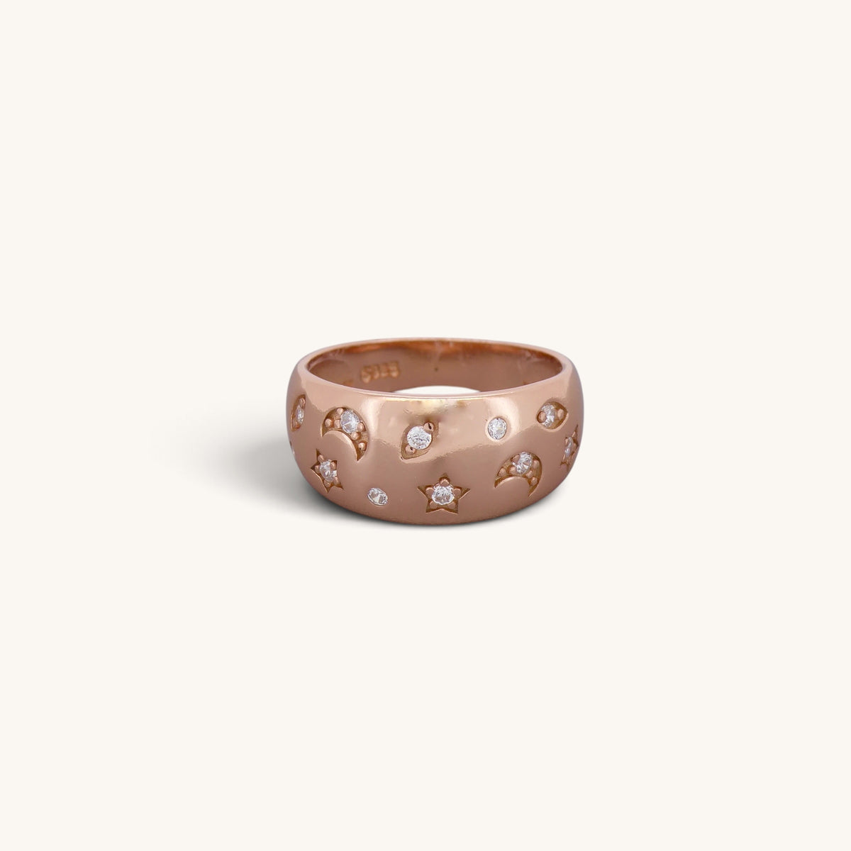 Moon & Star Galaxy Ring