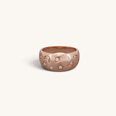 Moon & Star Galaxy Ring