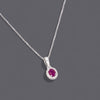 Ruby & Diamond Necklace, 18k White Gold