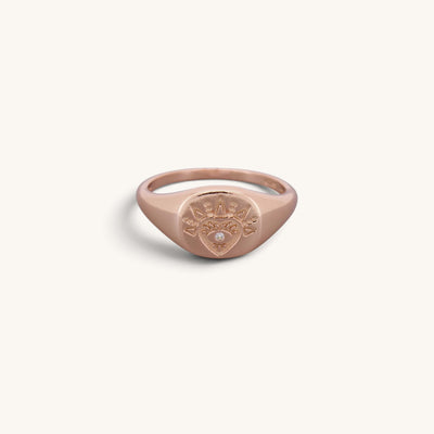 Heart Square Signet Rings