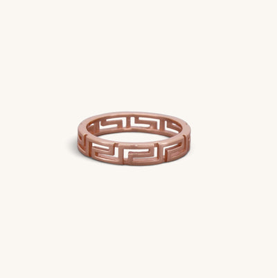 Sterling Silver Greek Key Ring