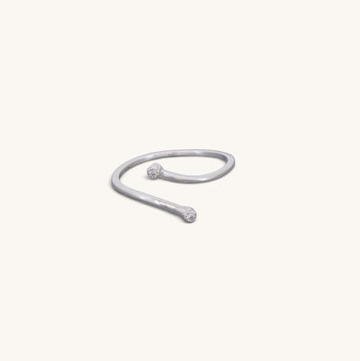 Sterling Silver Double Stone Ring