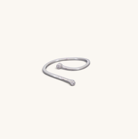 Sterling Silver Double Stone Ring