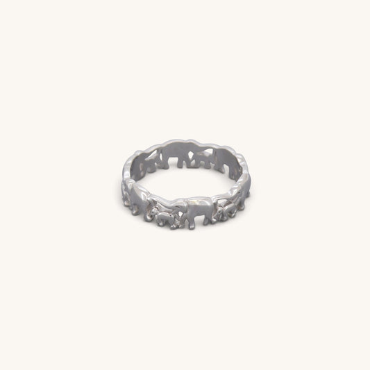 Elephant Family Eternity Rings
