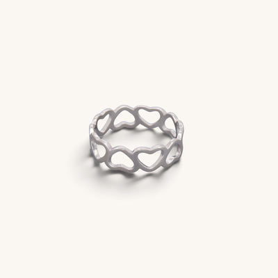 Sterling Silver Hearts Ring