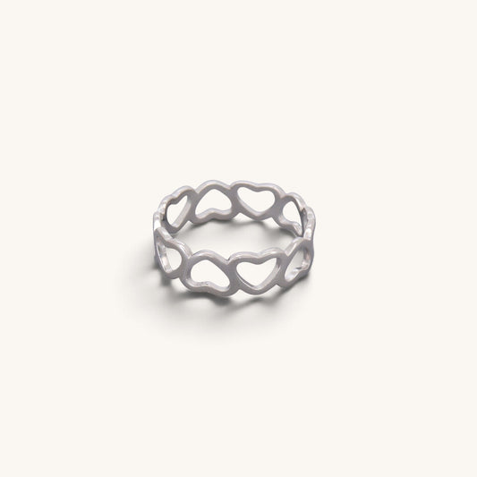 Sterling Silver Hearts Ring