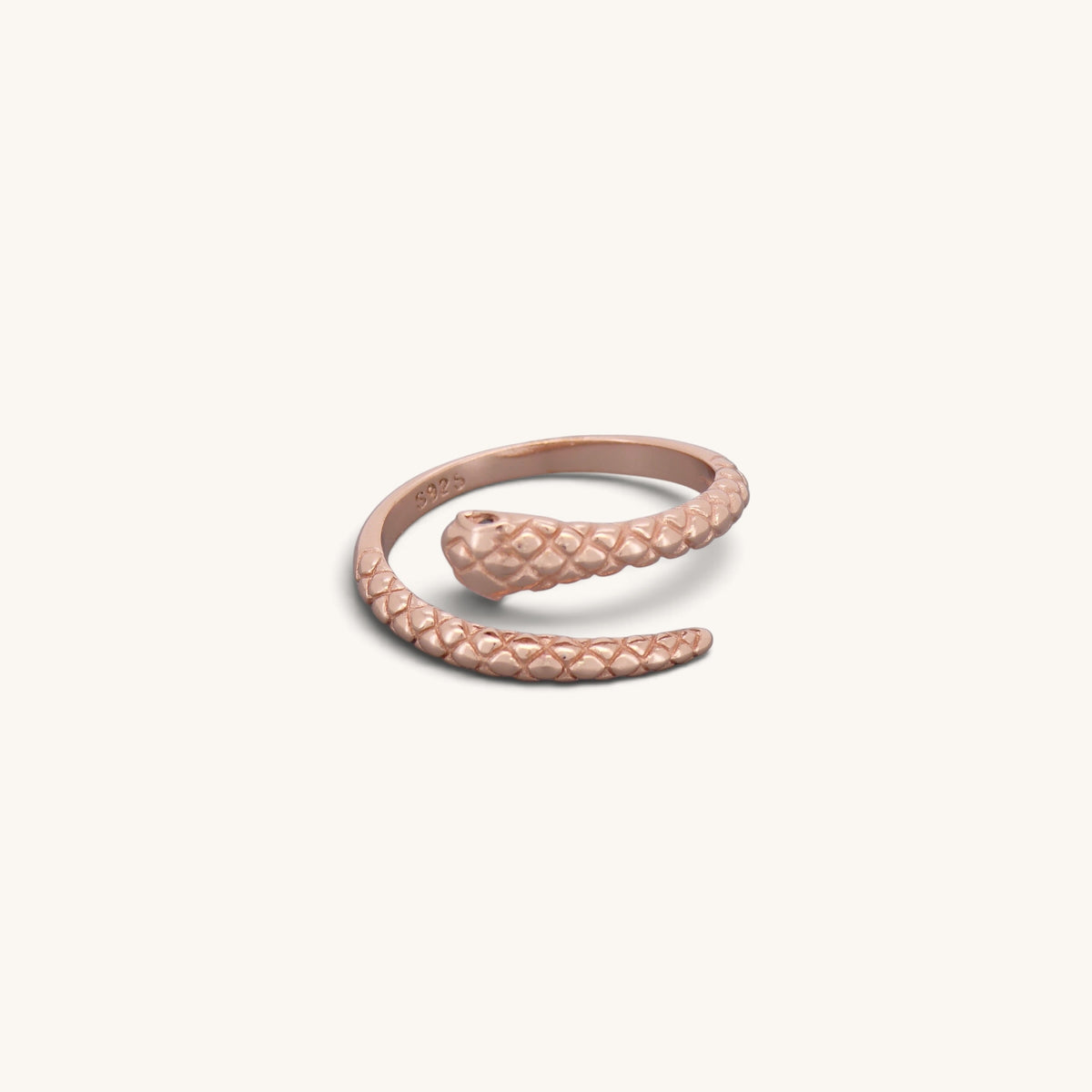 Sterling Silver Skin Detail Snake Ring