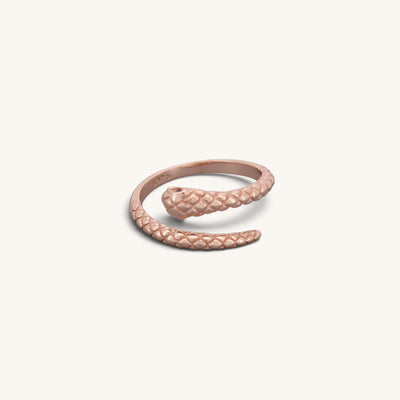 Sterling Silver Skin Detail Snake Ring
