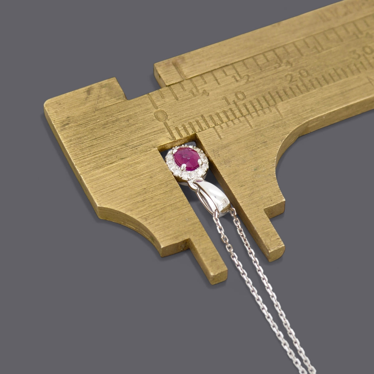 Ruby & Diamond Necklace, 18k White Gold
