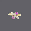 Vintage Ruby & Diamonds Ring , 18k (UK M  - US 6)