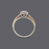 British Vintage Diamond Cluster Ring, 9ct Solid White & Rose Gold ( UK N  - US 6 )