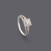 British Vintage Diamond Cluster Ring, 9ct Solid White & Rose Gold ( UK N  - US 6 )