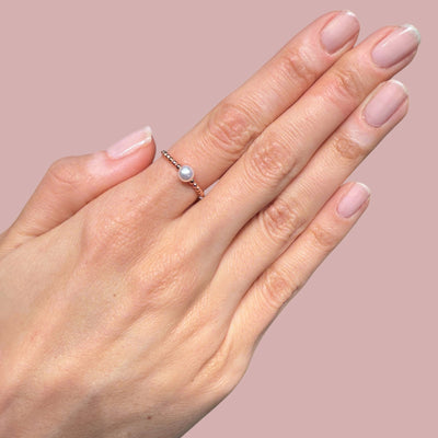 Single Pearl Ball Rings