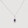 Sapphire & Diamond Cluster Necklace, 18k White Gold