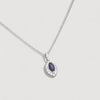 Sapphire & Diamond Cluster Necklace, 18k White Gold