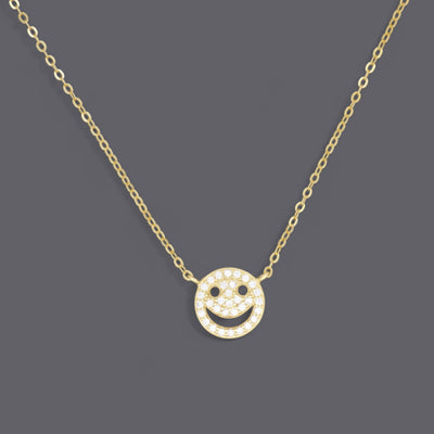 Smiley Face Cz Necklace