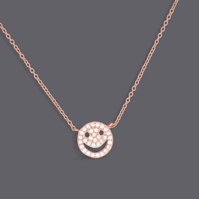 Smiley Face Cz Necklace