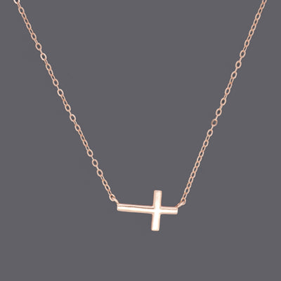 Slanted Sideways Cross Necklaces