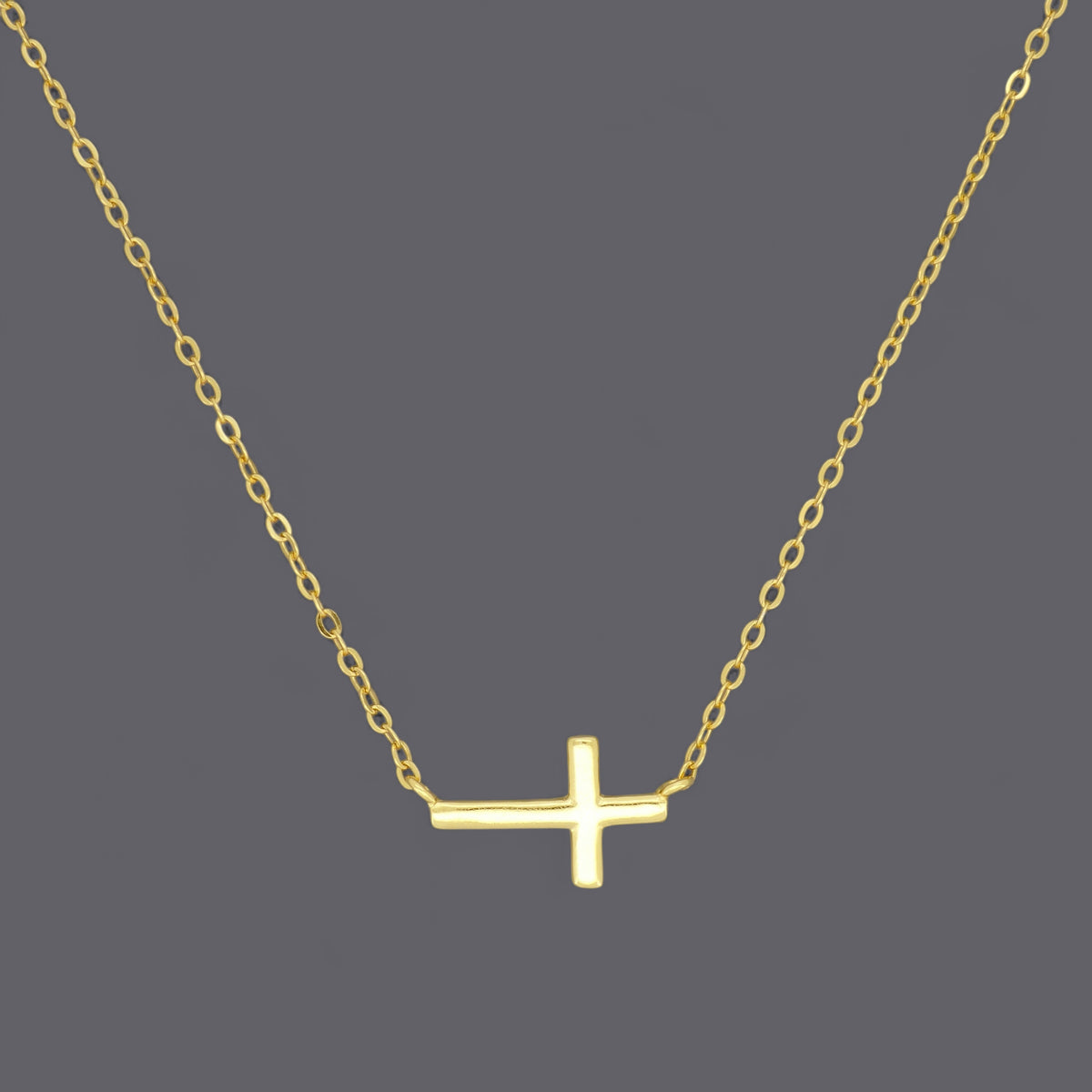 Slanted Sideways Cross Necklaces