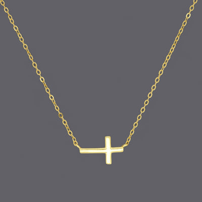 Slanted Sideways Cross Necklaces