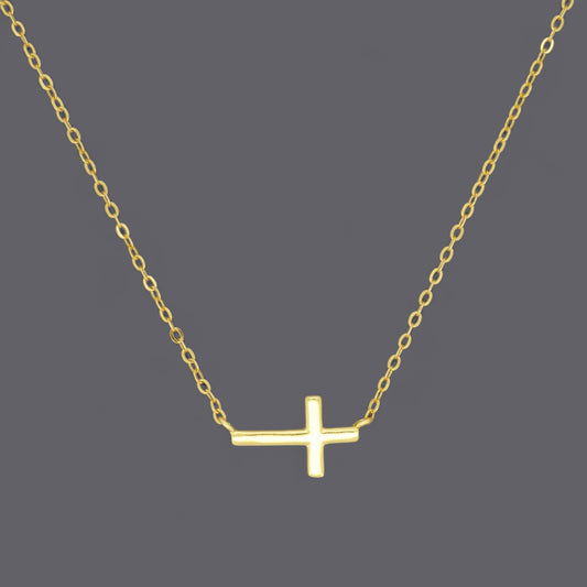 Slanted Sideways Cross Necklaces