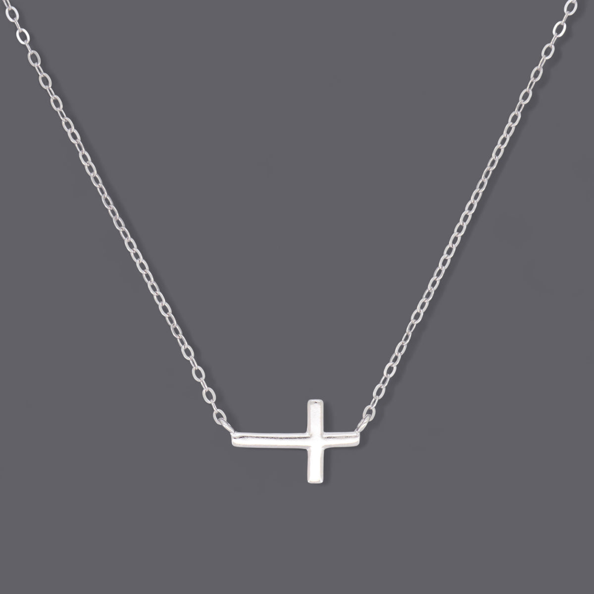 Slanted Sideways Cross Necklaces