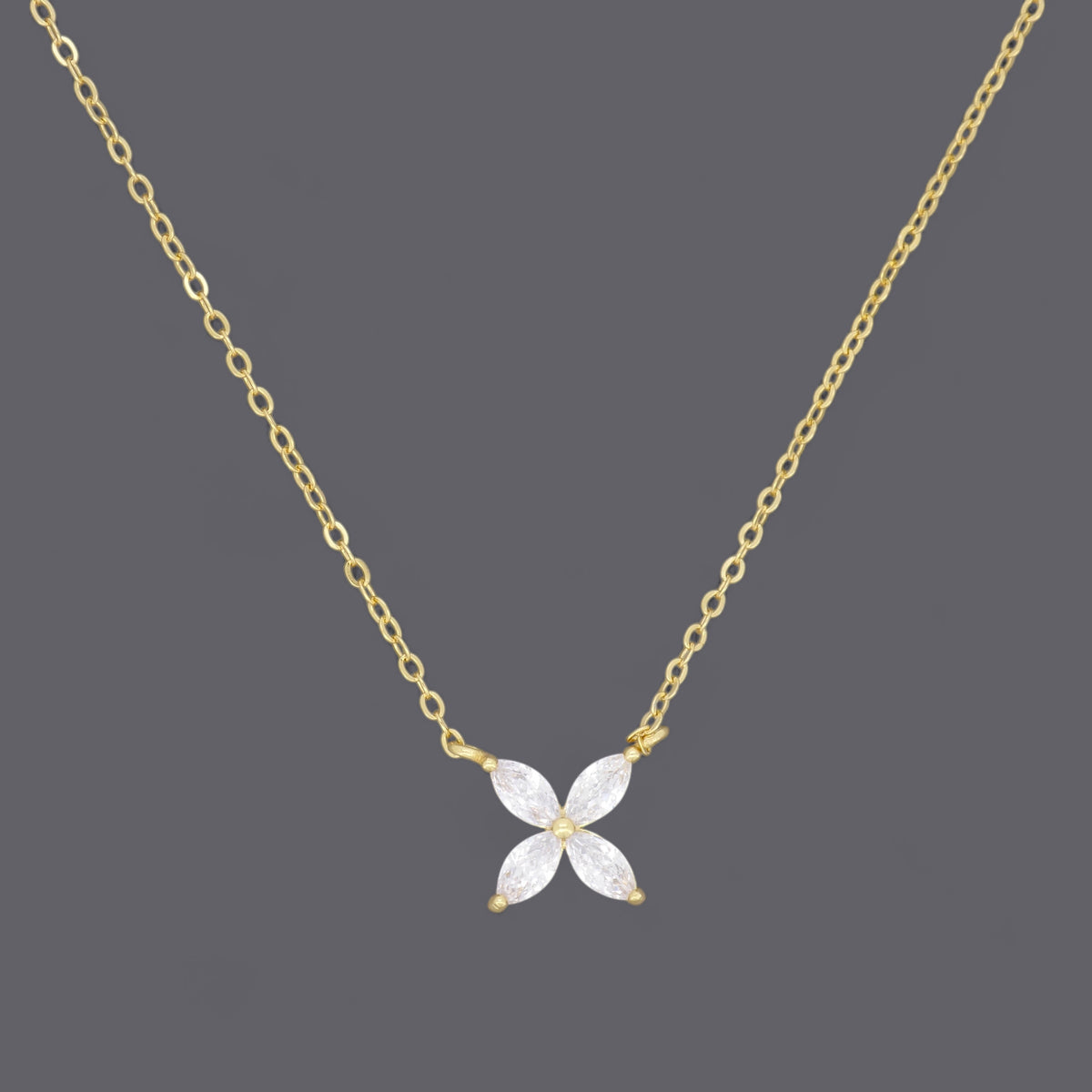 Four Stones Clover Necklaces